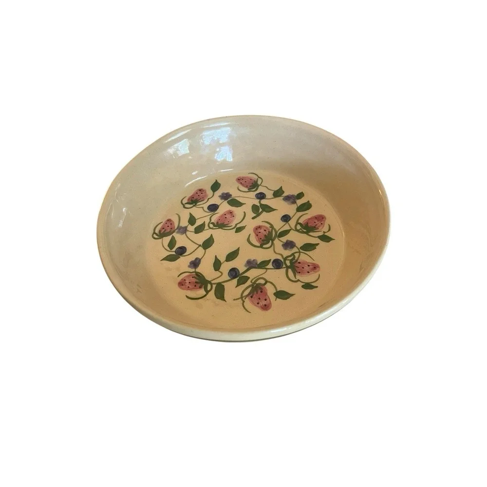 Alpine Pottery Roseville Ohio 1999 Strawberry Blueberry Stoneware Pie Dish 8